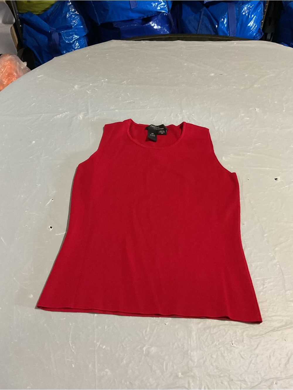Items Sleeveless Red Knit Shell Top